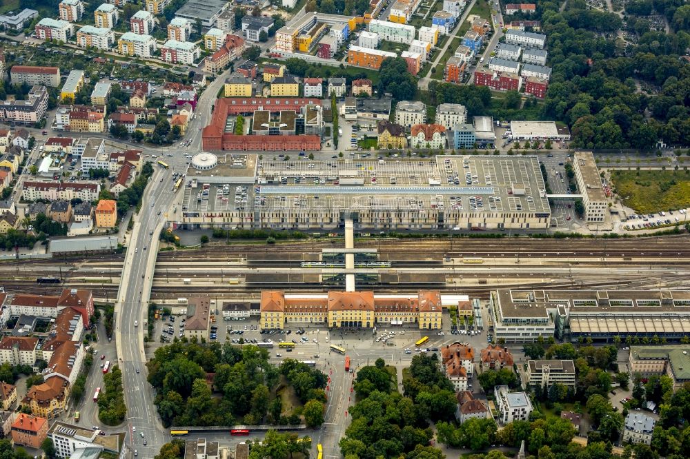 Luftbild Regensburg - Hauptbahnhof der Deutschen Bahn in Regensburg im Bundesland Bayern