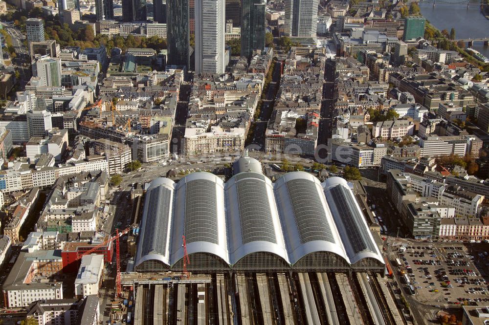 Frankfurt am Main von oben - Hauptbahnhof Frankfurt / Main