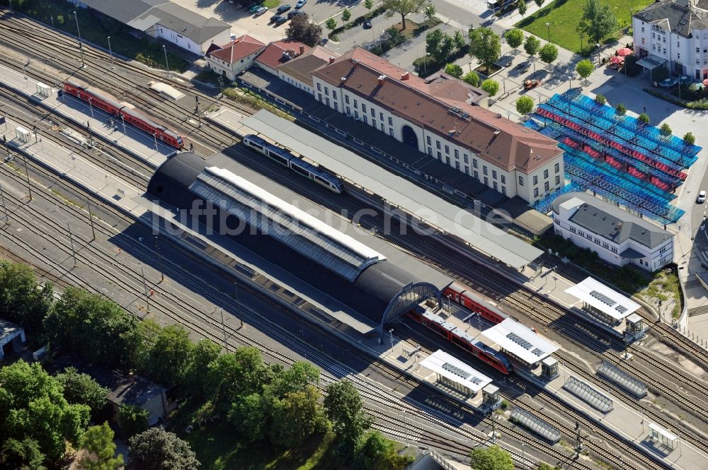 Gera aus der Vogelperspektive: Hauptbahnhof Gera im Bundesland Thüringen