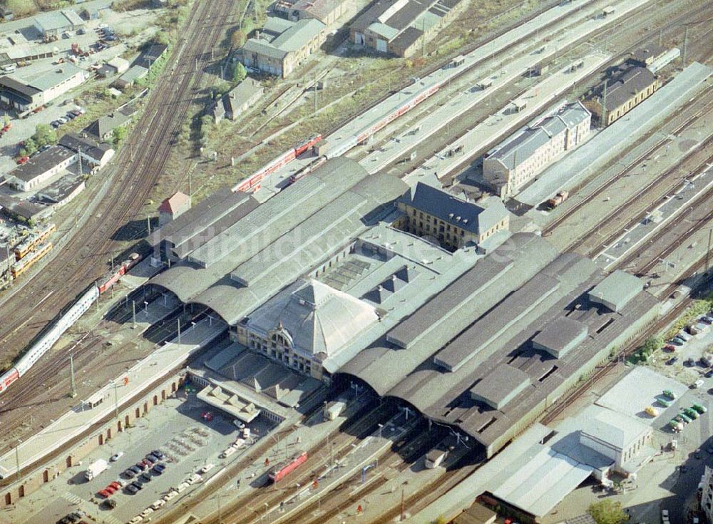 Halle / Saale von oben - Hauptbahnhof in Halle an der Saale / Sachsen-Anhalt.