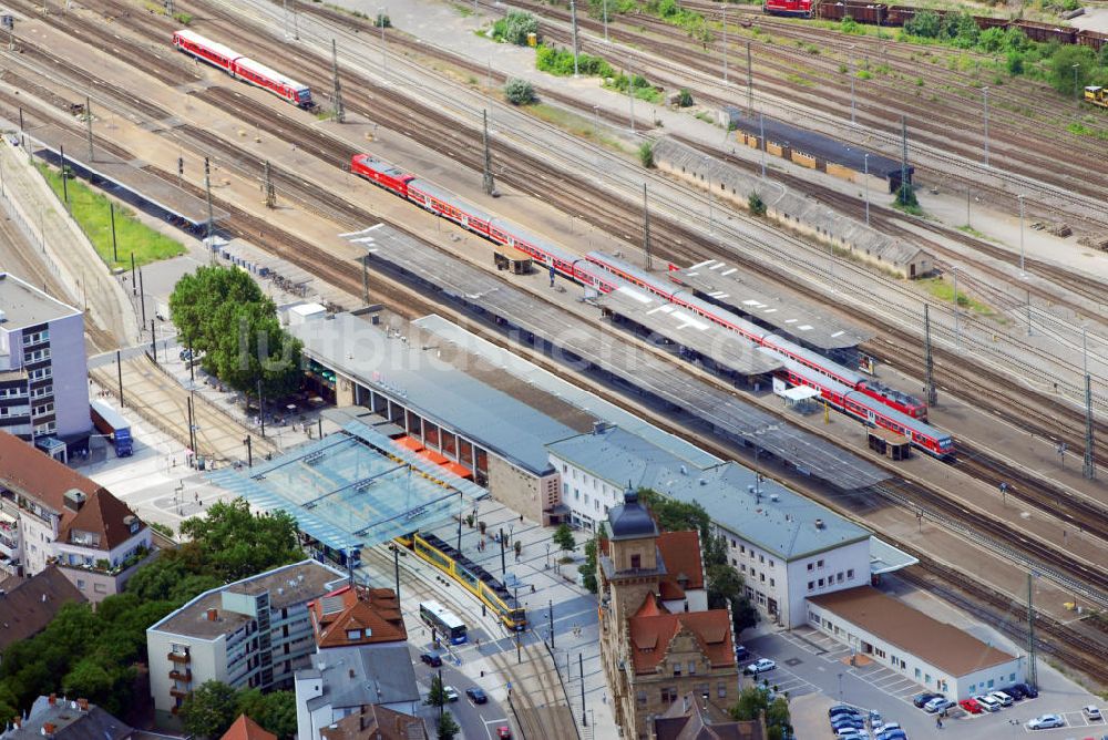 Heilbronn von oben - Hauptbahnhof Heilbronn