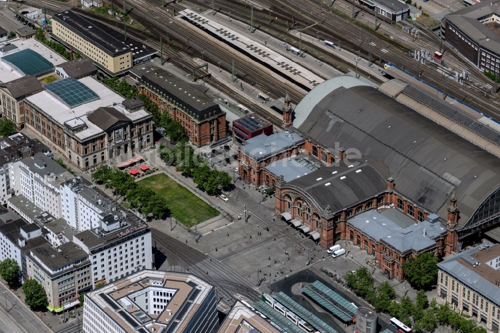 Luftbild Bremen - Hauptbahnhof Hertz Hauptbahnhof Bremen im Ortsteil Bahnhofsvorstadt in Bremen, Deutschland