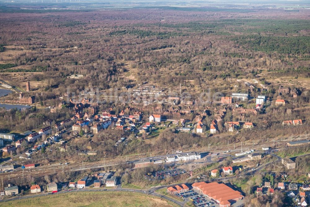 Luftaufnahme Jüterbog - Hauptbahnhof der Jüterbog in Jüterbog im Bundesland Brandenburg, Deutschland