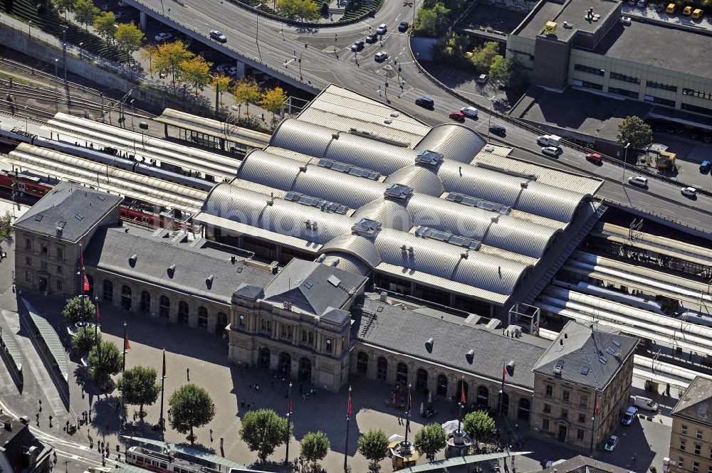 Mainz von oben - Hauptbahnhof Mainz