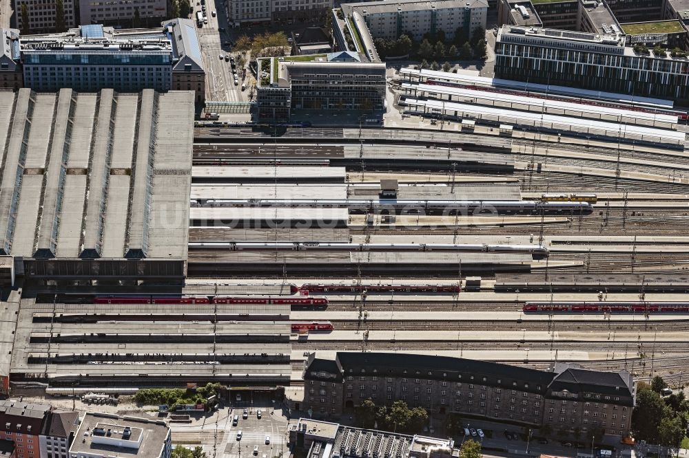 Luftbild München - Hauptbahnhof München in München im Bundesland Bayern, Deutschland