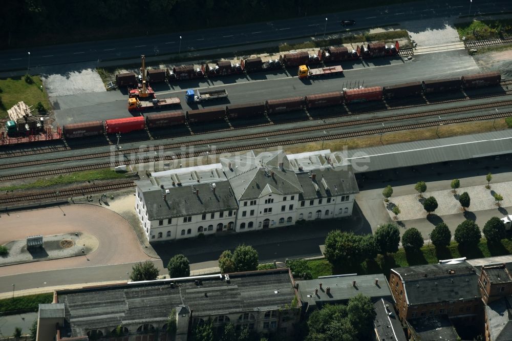 Luftaufnahme Oelsnitz/Vogtl. - Hauptbahnhof in Oelsnitz/Vogtl. im Bundesland Sachsen