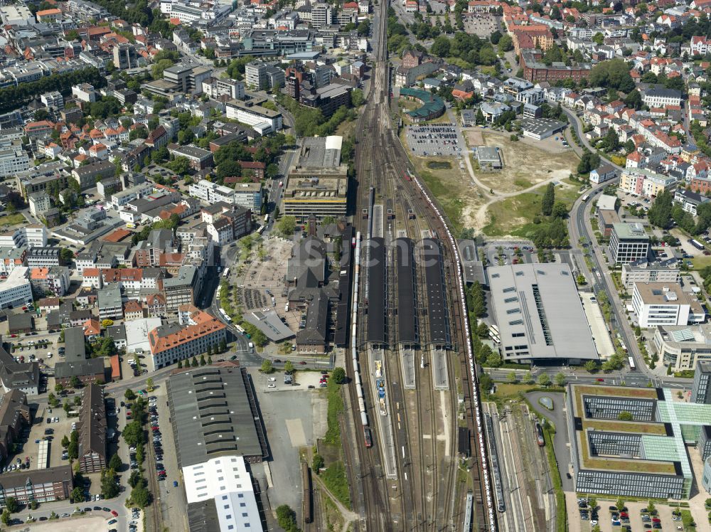 Luftbild Oldenburg - Hauptbahnhof in Oldenburg im Bundesland Niedersachsen, Deutschland