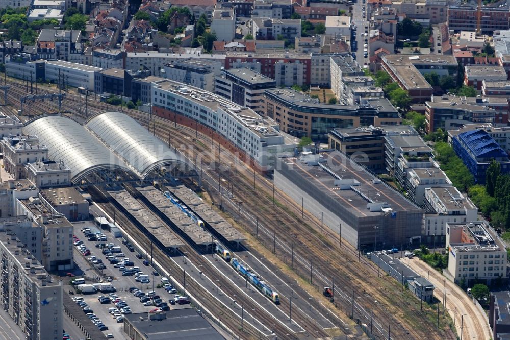 Luftaufnahme Reims - Hauptbahnhof in Reims in Grand Est, Frankreich