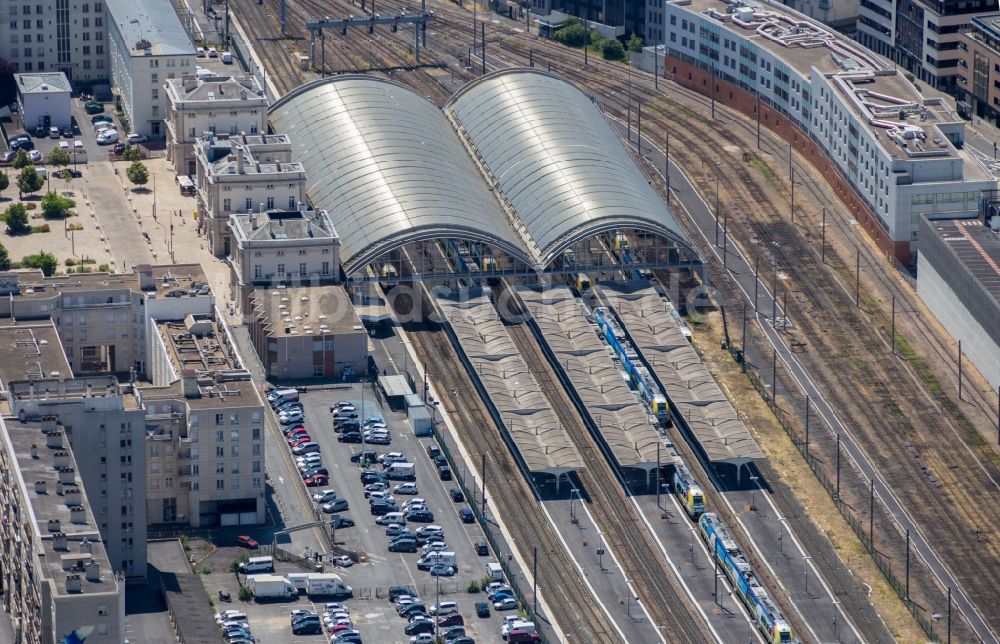 Luftaufnahme Reims - Hauptbahnhof in Reims in Grand Est, Frankreich