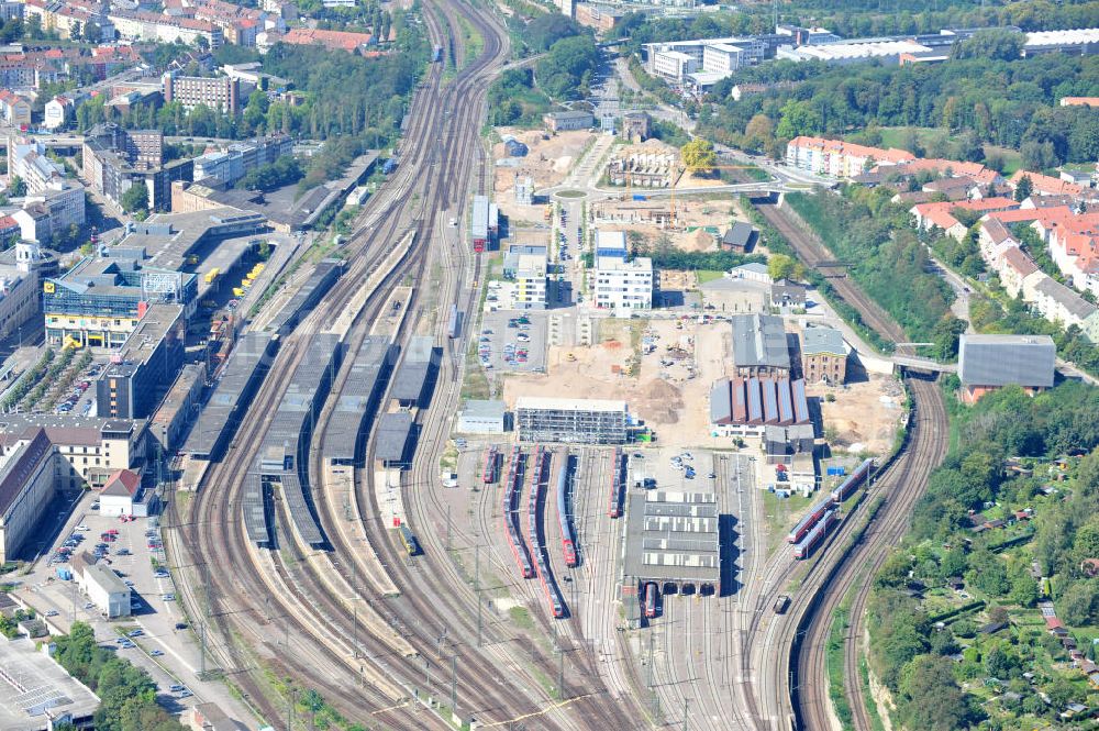 Luftaufnahme Saarbrücken - Hauptbahnhof Saarbrücken im Saarland