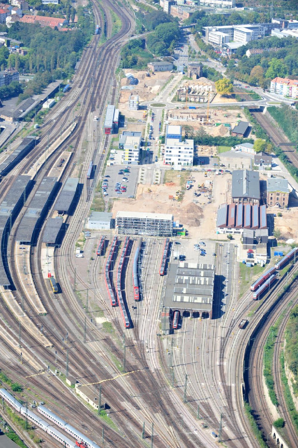 Saarbrücken von oben - Hauptbahnhof Saarbrücken im Saarland