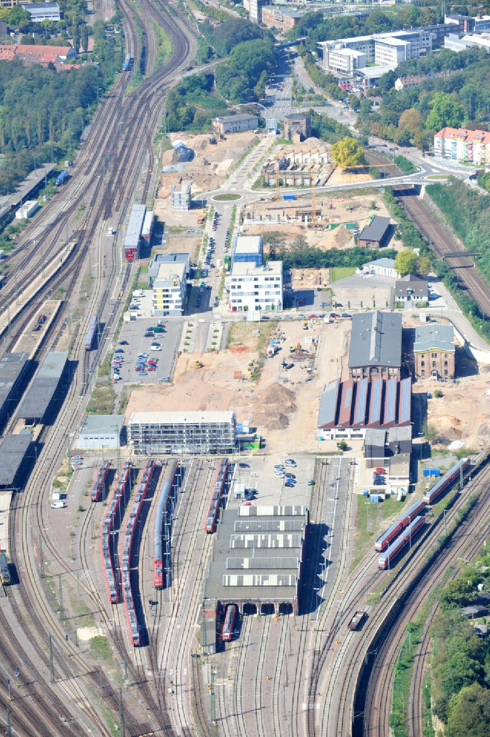 Luftaufnahme Saarbrücken - Hauptbahnhof Saarbrücken im Saarland