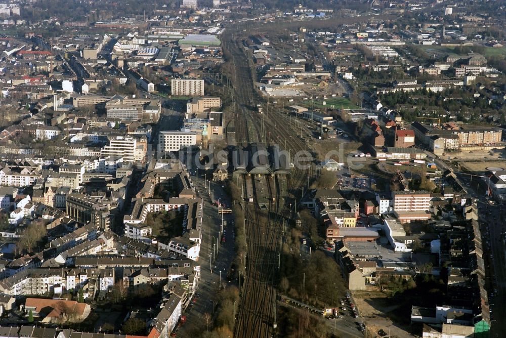 Luftbild Krefeld - Hauptbahnhof der Stadt Krefeld im Bundesland Nordrhein-Westfalen