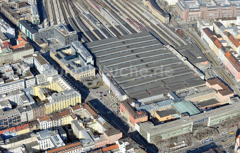 München aus der Vogelperspektive: Hauptbahnhof der Stadt München