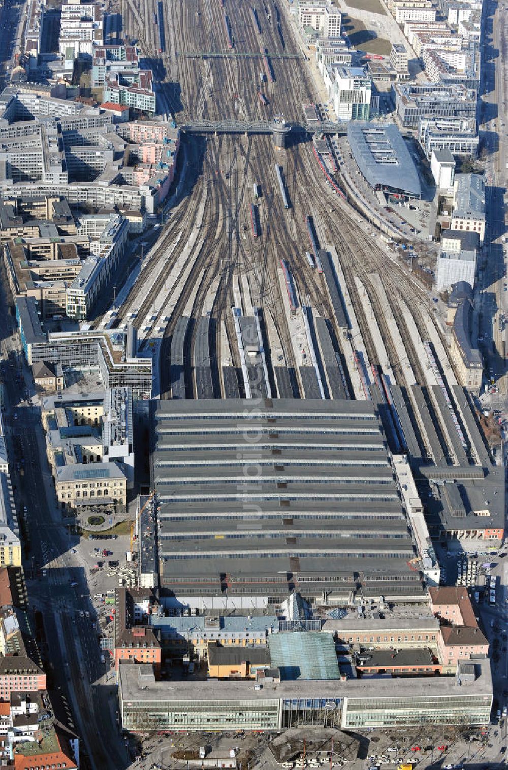 Luftbild München - Hauptbahnhof der Stadt München