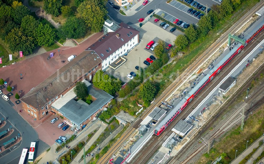 Wesel von oben - Hauptbahnhof in Wesel im Bundesland Nordrhein-Westfalen