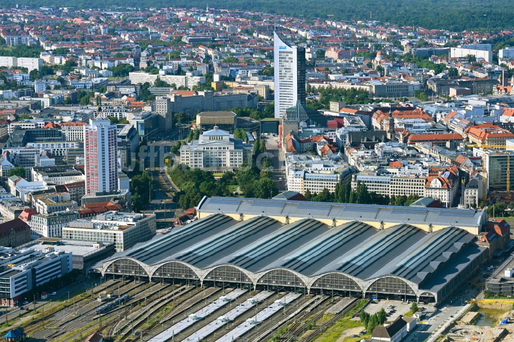 Luftbild Leipzig - Hauptbahnhof im Zentrum in Leipzig im Bundesland Sachsen