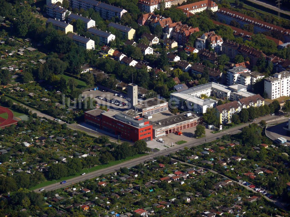 Freiburg von oben - Hauptfeuerwache in Freiburg, Baden-Württemberg