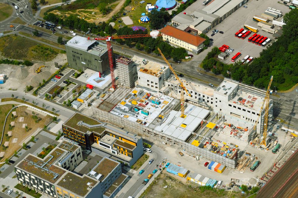 Karlsruhe von oben - Hauptfeuerwache in Karlsruhe im Bundesland Baden-Württemberg, Deutschland