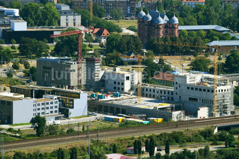 Karlsruhe von oben - Hauptfeuerwache in Karlsruhe im Bundesland Baden-Württemberg, Deutschland