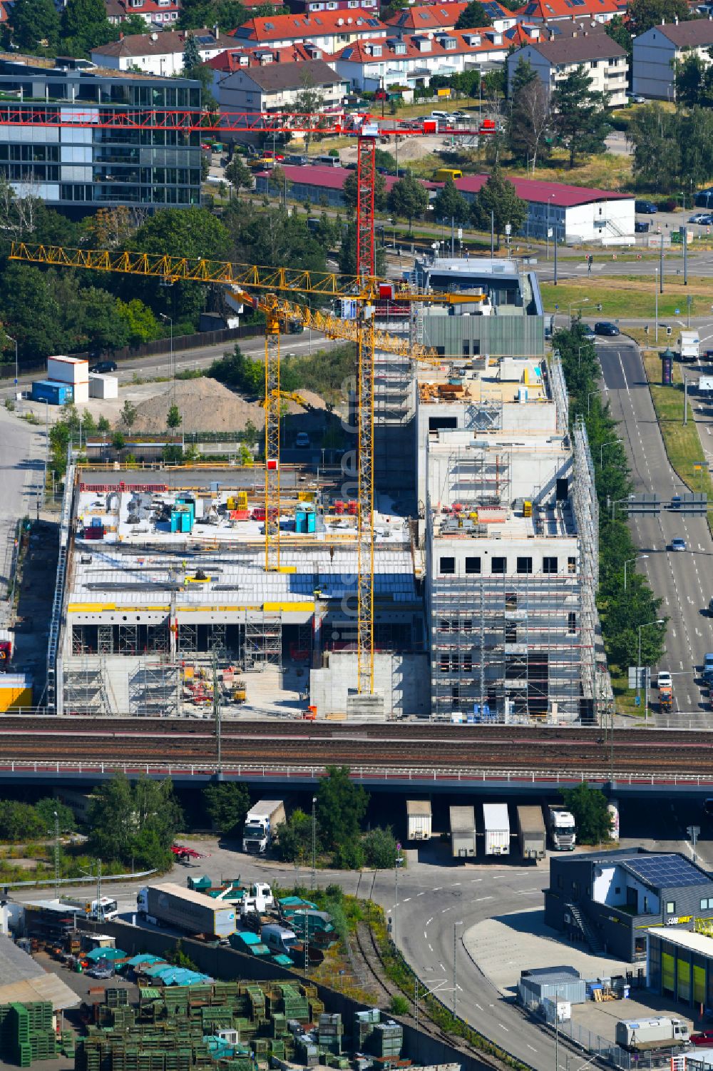 Karlsruhe von oben - Hauptfeuerwache in Karlsruhe im Bundesland Baden-Württemberg, Deutschland