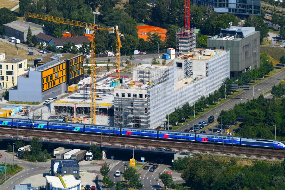 Karlsruhe von oben - Hauptfeuerwache in Karlsruhe im Bundesland Baden-Württemberg, Deutschland