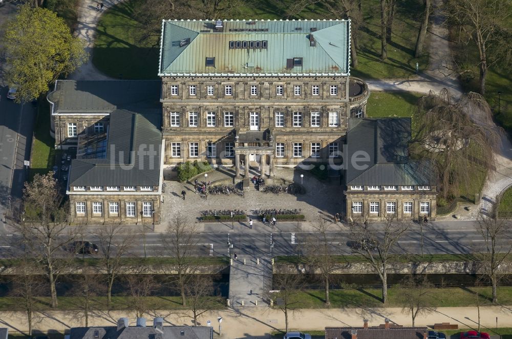 Luftbild Detmold - Hauptgebäude der Hochschule für Musik im Neuen Palais in der Neustadt 22 in Detmold im Bundesland Nordrhein-Westfalen