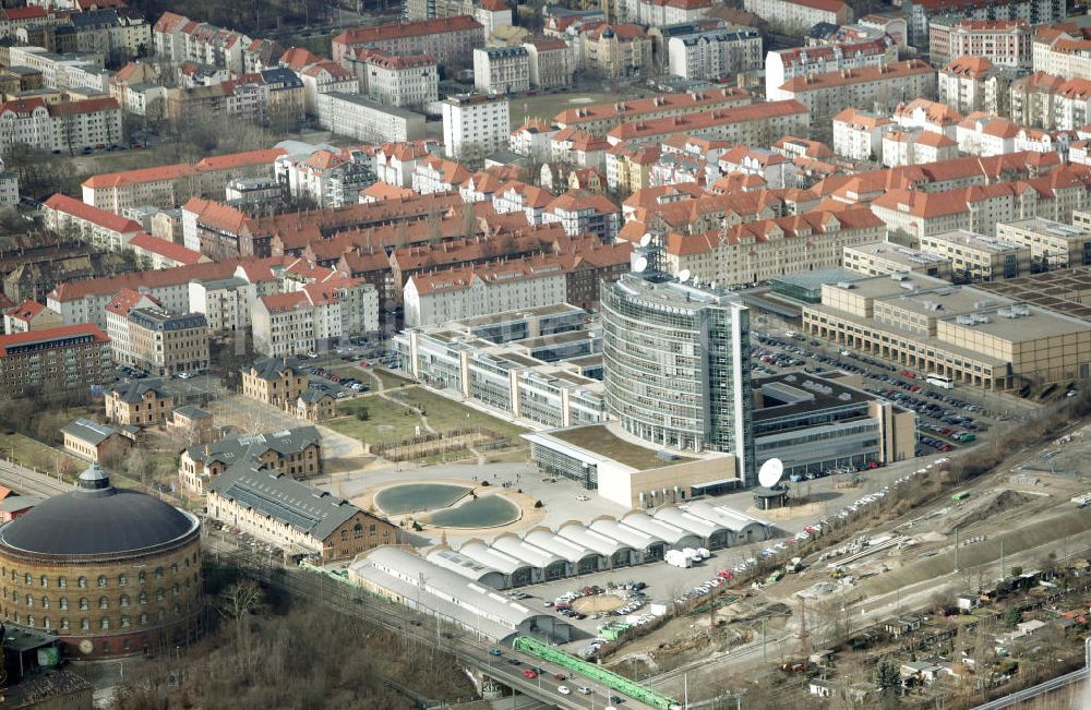 Leipzig aus der Vogelperspektive: Hauptgebäude des Mitteldeutschen Rundfunk MDR in Leipzig