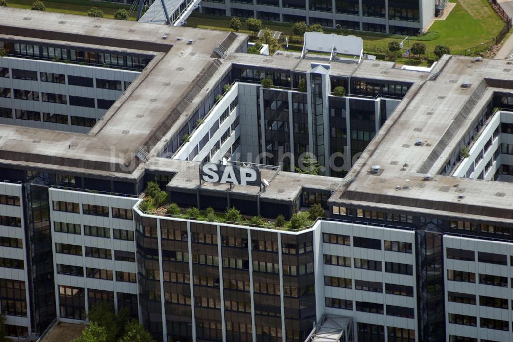 Luftbild Walldorf - Hauptquartier und umgebendes Gelände der SAP AG in Walldorf