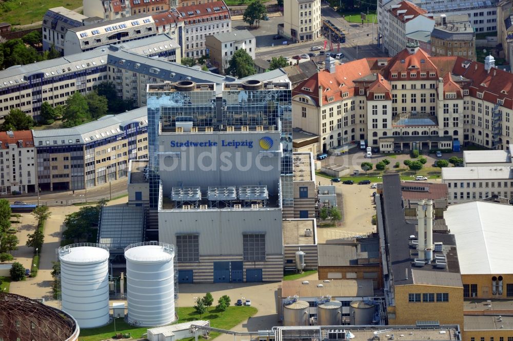 Leipzig von oben - Hauptsitz der Stadtwerke Leipzig im Bundesland Sachsen