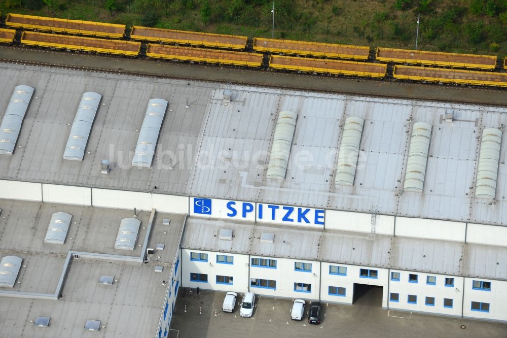 Großbeeren von oben - Hauptsitz der Unternehmensgruppe SPITZKE in Großbeeren im Bundesland Brandenburg