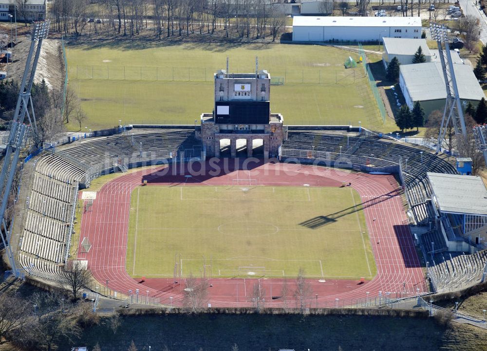 Luftaufnahme Chemnitz - Hauptstadion des Sportforums in Chemnitz