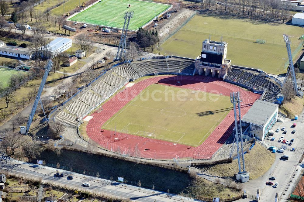 Chemnitz aus der Vogelperspektive: Hauptstadion des Sportforums in Chemnitz