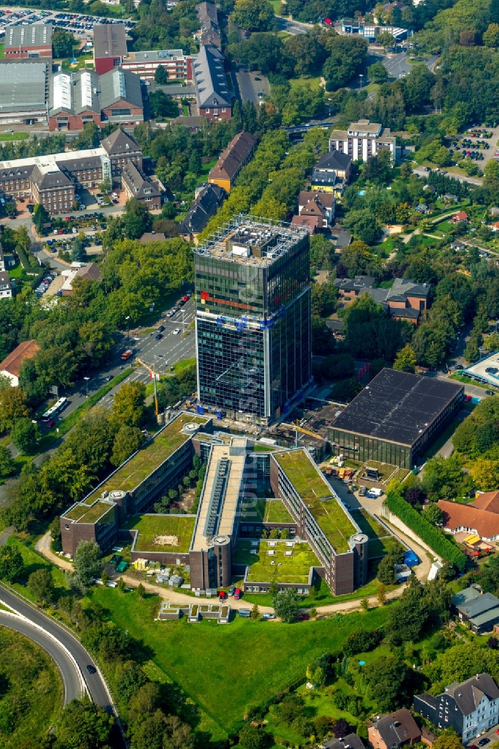 Luftaufnahme Bochum - Hauptverwaltung der Knappschaft Bahn See in Bochum im Bundesland Nordrhein-Westfalen