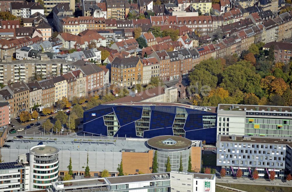 Karlsruhe von oben - Hauptverwaltung der Volksbank Karlsruhe eG