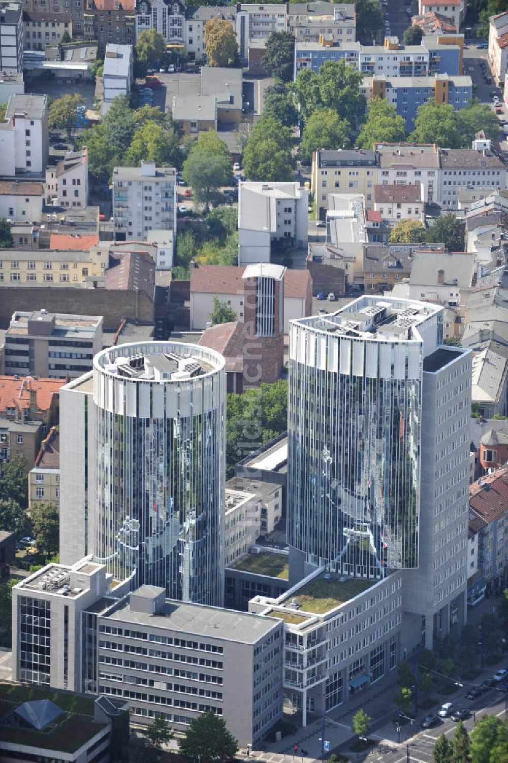 Offenbach am Main aus der Vogelperspektive: Haus der Wirtschaft / Technisches Rathaus ( Offenbach am Main )