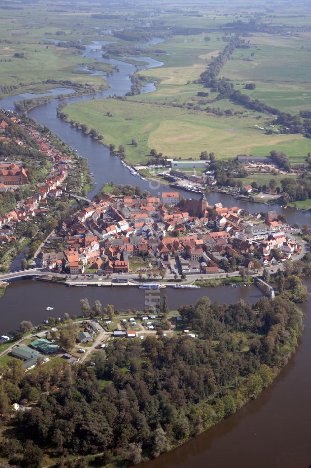 Havelberg von oben - Havelberg Blick auf die Altstadtinsel