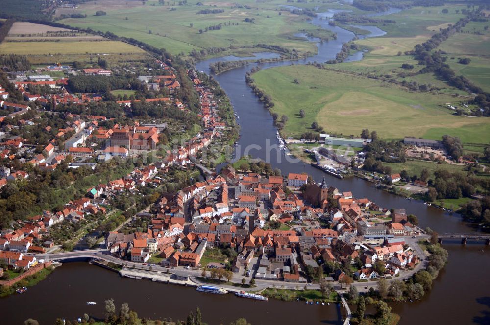 Havelberg aus der Vogelperspektive: Havelberg Blick auf die Altstadtinsel