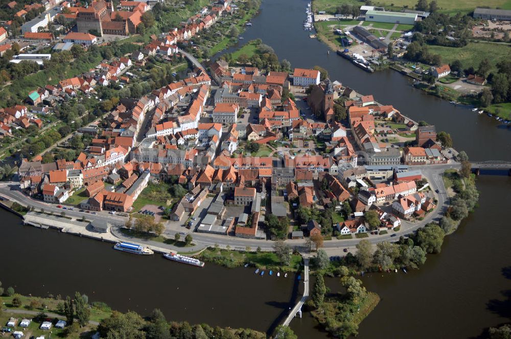 Luftbild Havelberg - Havelberg Blick auf die Altstadtinsel