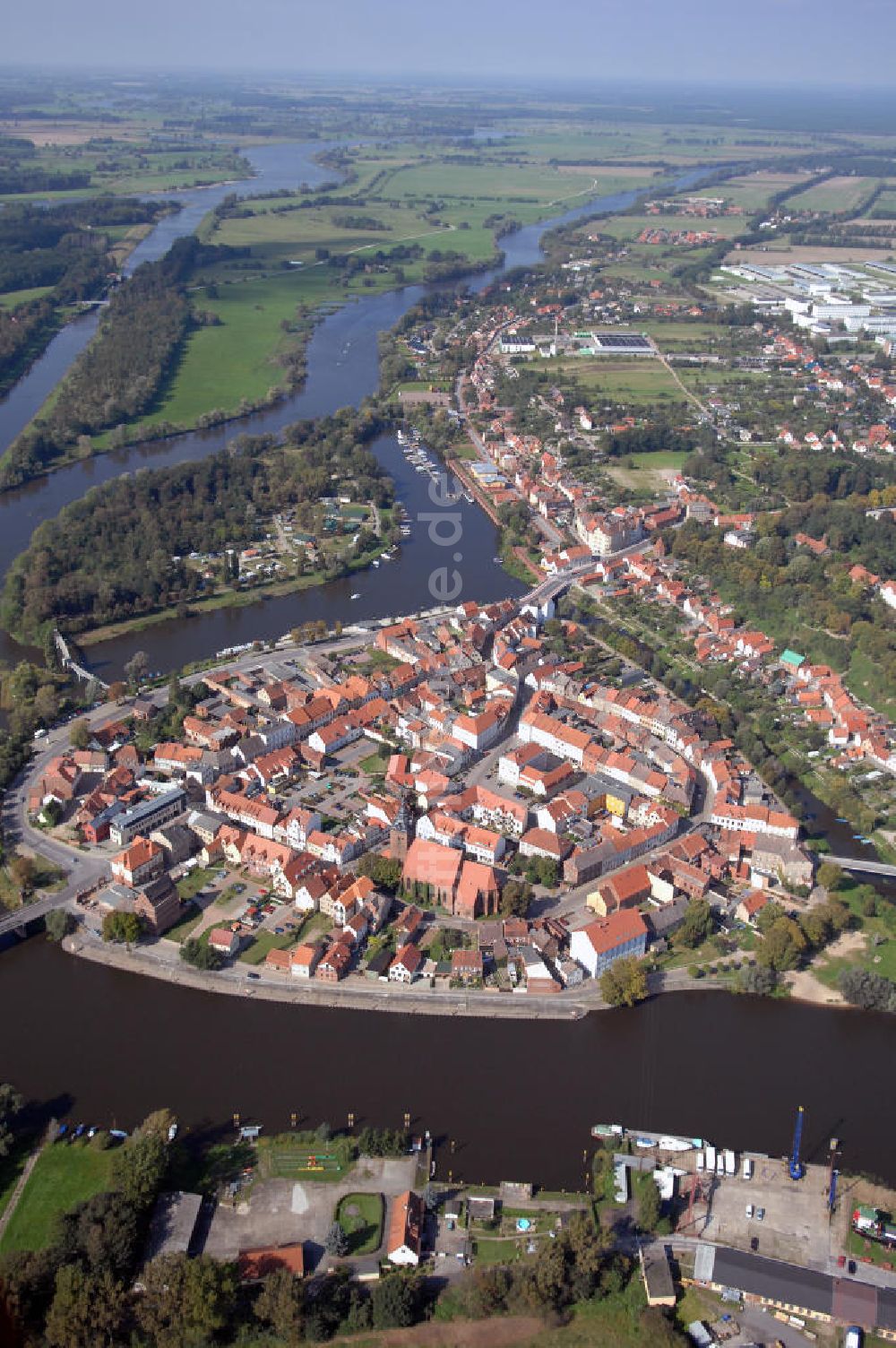 Havelberg von oben - Havelberg Blick auf die Altstadtinsel