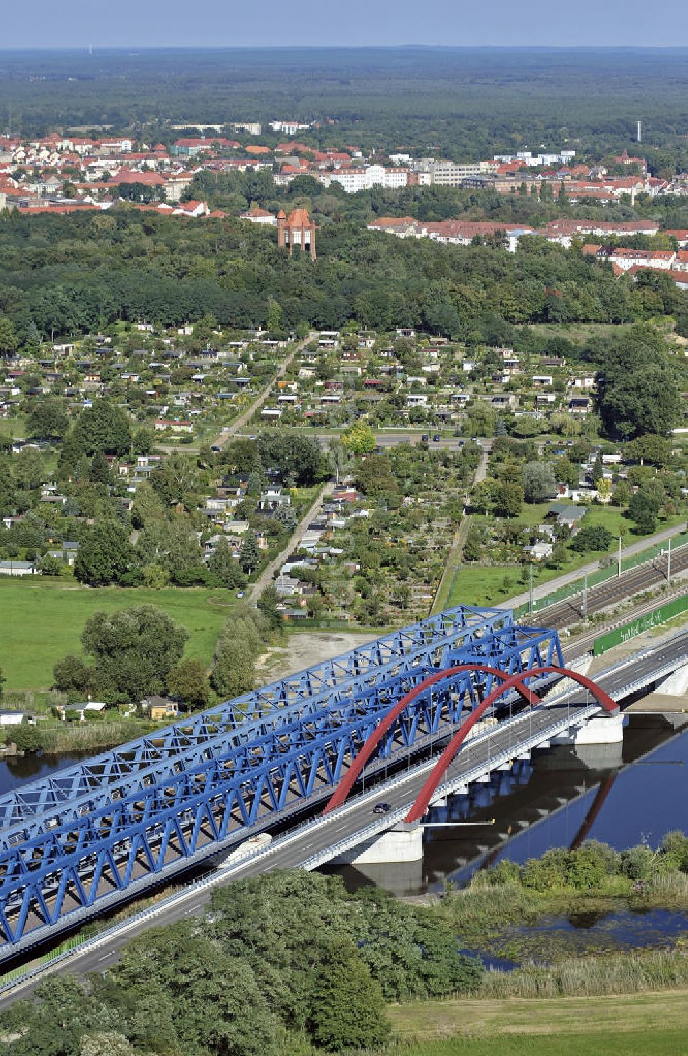 Rathenow aus der Vogelperspektive: Havelbrücke Rathenow