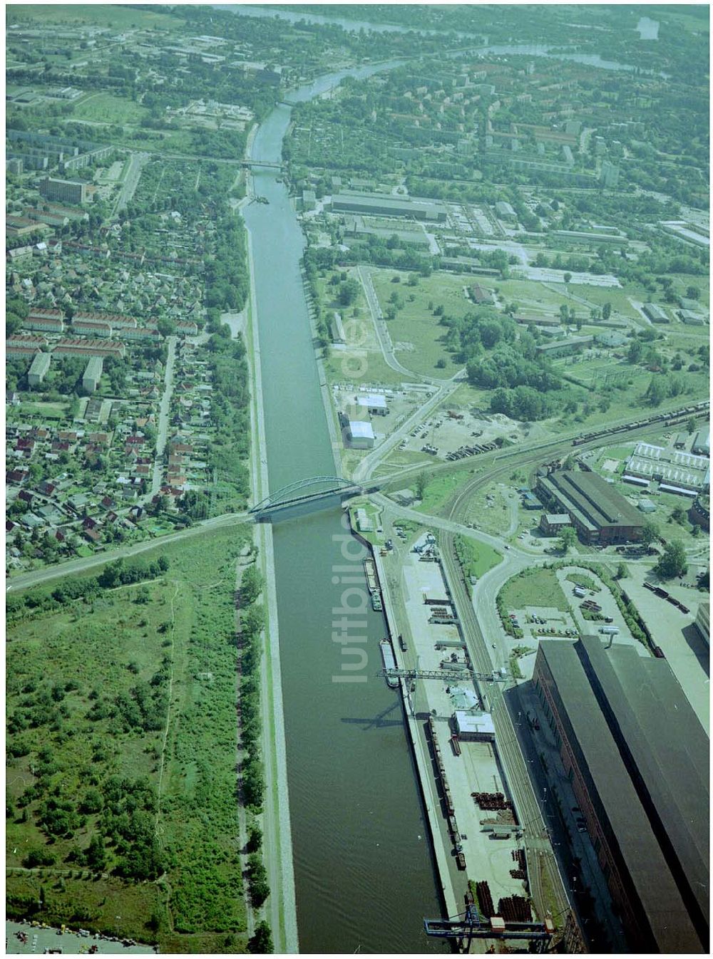 Brandenburg von oben - Havelkanal und Schleuse in Brandenburg