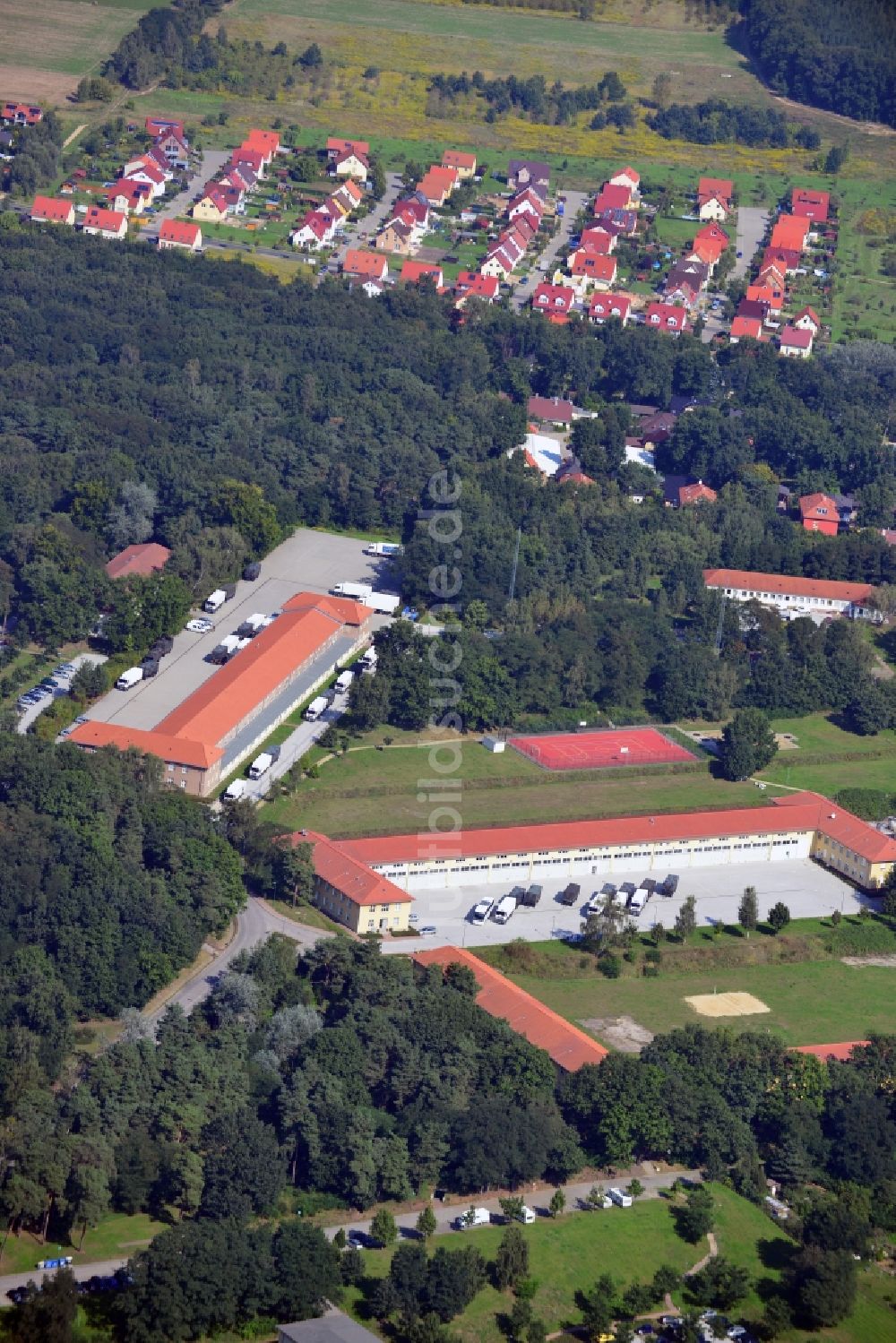 Luftaufnahme Potsdam - Havellandkaserne der Bundeswehr in Potsdam OT Eiche im Bundesland Brandenburg