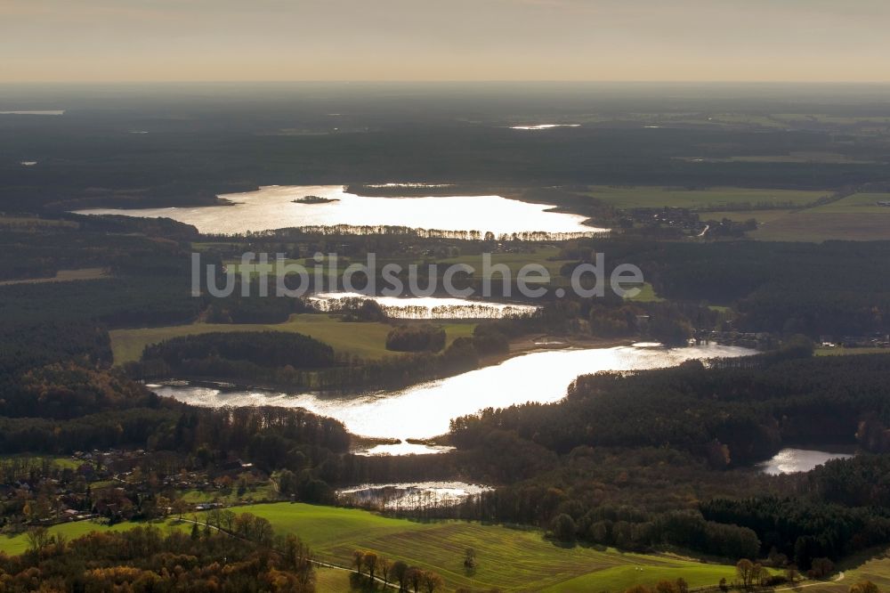 Kratzeburg von oben - Havelquellseen Kratzeburg im Bundesland Mecklenburg-Vorpommern