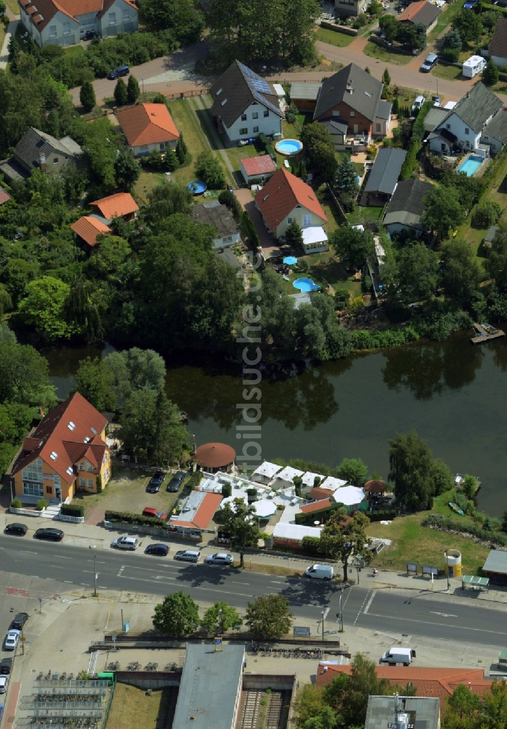 Hoppegarten aus der Vogelperspektive: Hechtsee in Hoppegarten im Bundesland Brandenburg