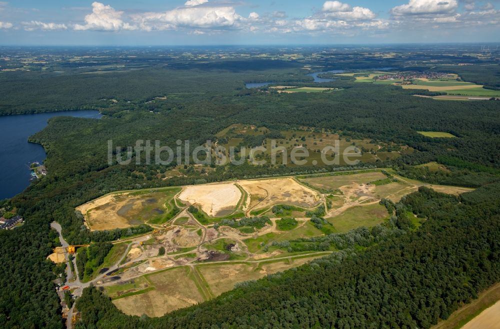 Luftaufnahme Haltern am See - Heide- Landschaft Westruper Heide in Haltern am See im Bundesland Nordrhein-Westfalen