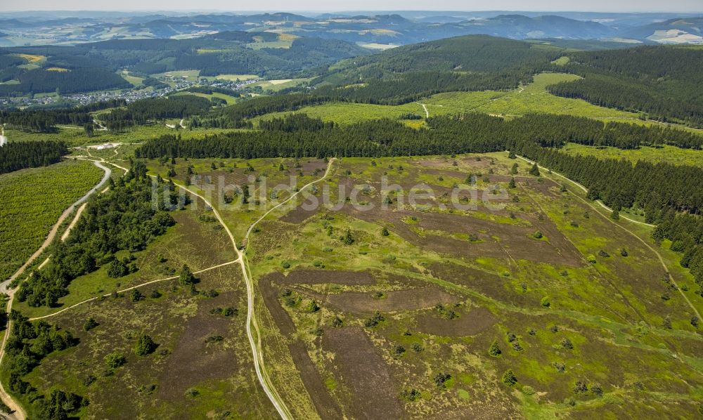 Luftbild Winterberg - Heidelandschaft im Gebirgszug des Rothaargebirges im Hochsauerland in Winterberg im Bundesland Nordrhein-Westfalen