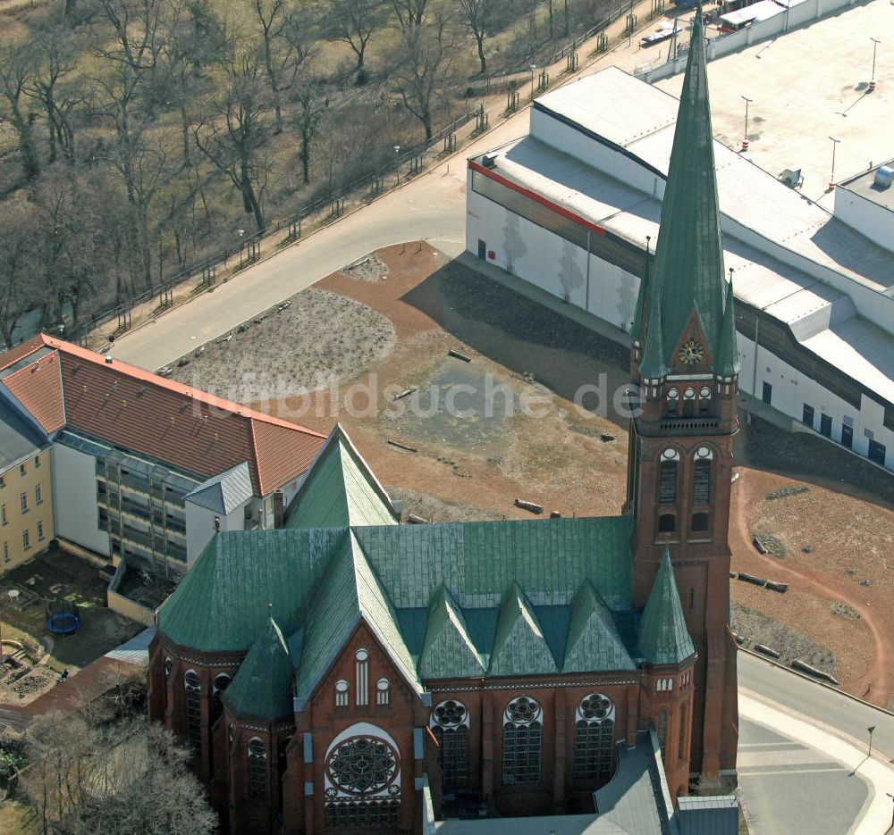 Frankfurt (Oder) von oben - Heilig-Kreuz-Kirche Frankfurt (Oder)