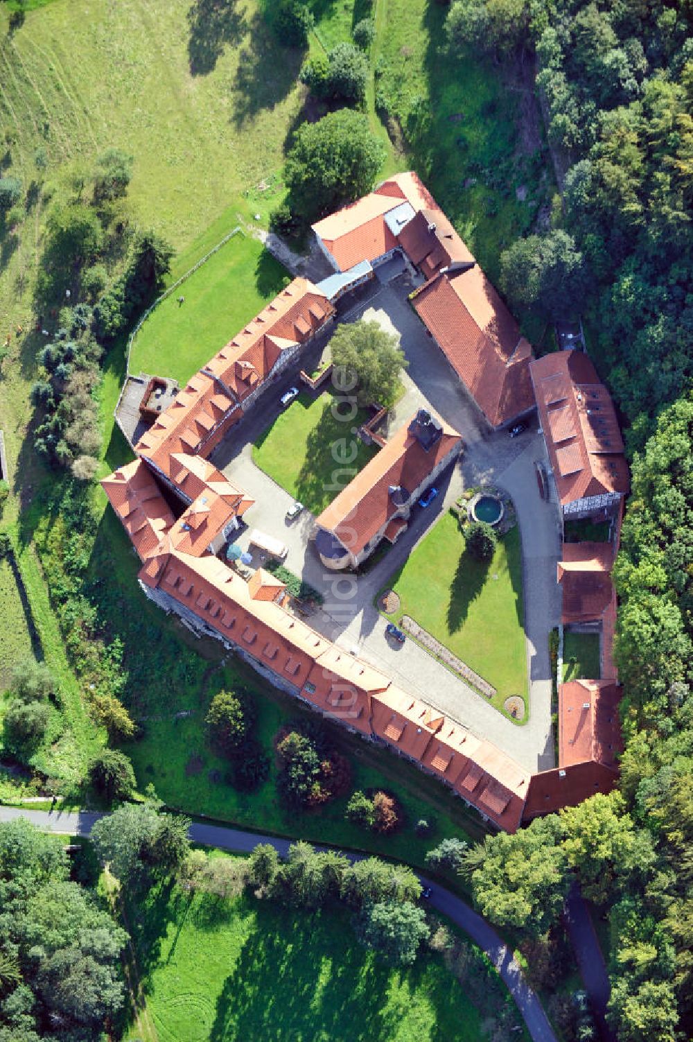 Rodeberg-Struth von oben - Heimstätte Kloster Zella in Thüringen