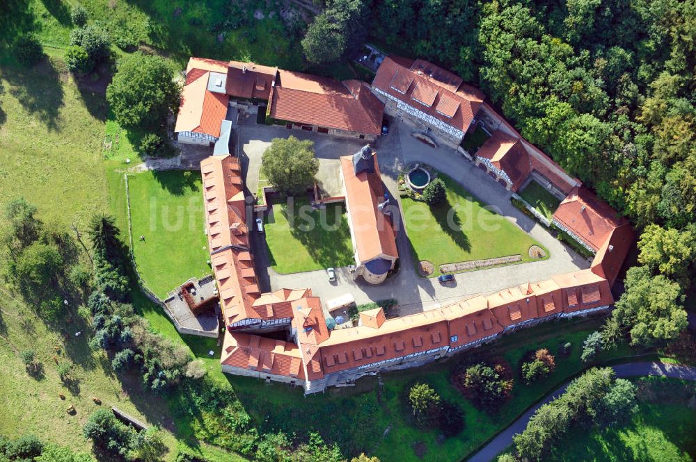 Rodeberg-Struth aus der Vogelperspektive: Heimstätte Kloster Zella in Thüringen